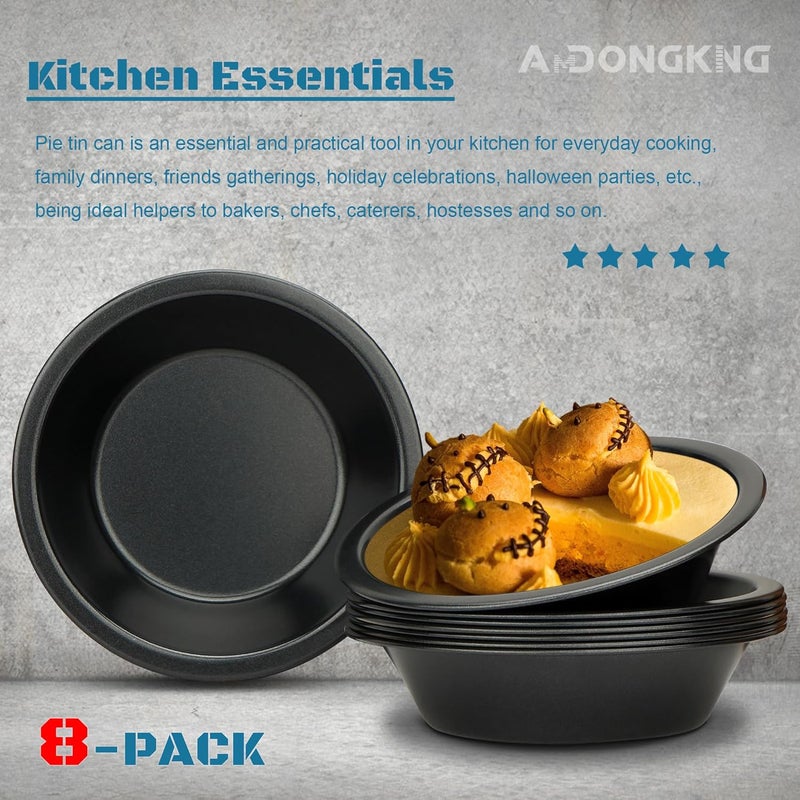 AmDONGKING 5 inch Pie Tins, 8 Pack Mini Pie Pan for Oven and Instant Pot Baking - Image 5